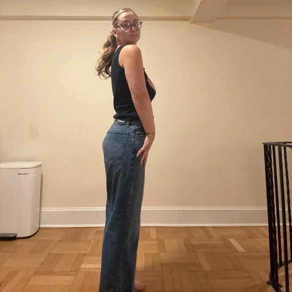 Re/Done High Rise Wide-Leg Jeans - Picture 3 of 4